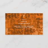 茶色はっきりしたがかったオレンジ色のテクスチャーの大きなグランジ数 名刺 (裏面)
