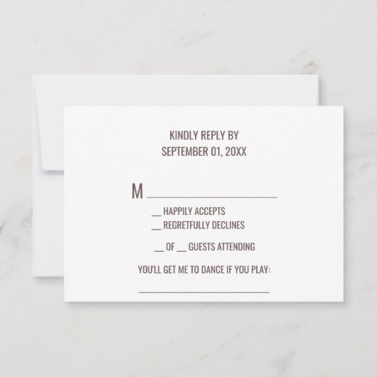 茶色ひまわりソングリクエスト返信 招待状 (裏面)