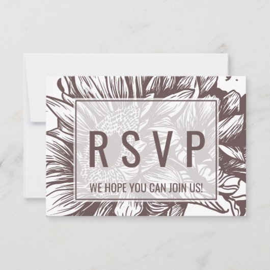 茶色ひまわりソングリクエスト RSVP 招待状 (正面)