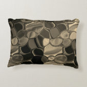 茶色またはコパリーのビット、円、丸い形状 アクセントクッション (裏面)