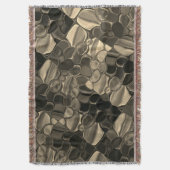 茶色またはコパリーのビット、円、丸い形状 スローブランケット (正面縦)