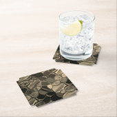 茶色またはコパリーのビット、円、丸い形状 ペーパーコースター (インサイチュ)