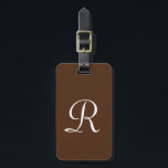 茶色または選択カラーモノグラムバッグ ラゲッジタグ<br><div class="desc">選択カラーモノグラム荷物バッグラベル – あなたはデザイナー!!!このモダンラゲッジタグは白いエレガントタイポグラフィ。デフォルトは茶色。シンプルエレガントシック！簡単のカスタマイズまたはサンプル文字の削除All Rights Reserved © 2019 Alan & Marcia Socolik.</div>