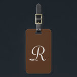 茶色または選択カラーモノグラムバッグ ラゲッジタグ<br><div class="desc">選択カラーモノグラム荷物バッグラベル – あなたはデザイナー!!!このモダンラゲッジタグは白いエレガントタイポグラフィ。デフォルトは茶色。シンプルエレガントシック！簡単のカスタマイズまたはサンプル文字の削除All Rights Reserved © 2019 Alan & Marcia Socolik.</div>