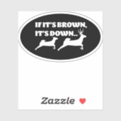 茶色もしのダウン鹿の狩りシおもしろいステッカー シール (シート)