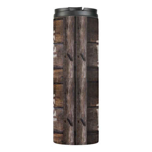 茶色を出荷する壊れやすい木箱ヴィンテージ タンブラー (裏面)