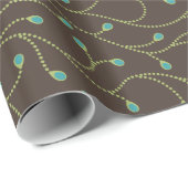 茶色エレガントとターコイズの花柄 ラッピングペーパー (ロールコーナー)