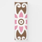 茶色エレガントとピンクの花模様セット 横断幕 (縦)
