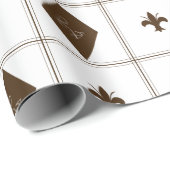 茶色エレガントと白のダイヤモンドパターン ラッピングペーパー (ロールコーナー)