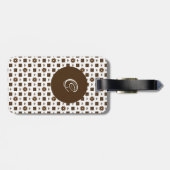 茶色エレガントと白のパタ市松模様にーン ラゲッジタグ (裏面横)