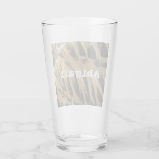 茶色エレガントのアヒル羽模様の写真自然 タンブラーグラス (裏面)