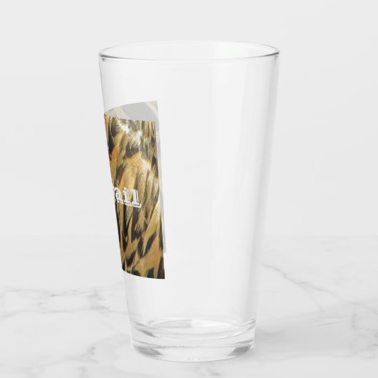 茶色エレガントのアヒル羽模様の写真自然 タンブラーグラス (左)
