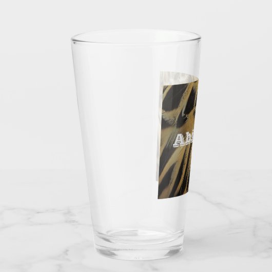 茶色エレガントのアヒル羽模様の写真自然 タンブラーグラス (右)