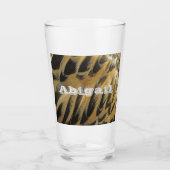 茶色エレガントのアヒル羽模様の写真自然 タンブラーグラス (正面)