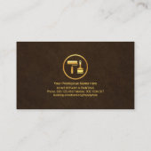 茶色エレガントのグランジ金ゴールド絵を描ブラシ 名刺 (裏面)