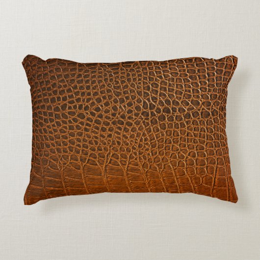 茶色エレガントのワニ革のテクスチャ。 アクセントクッション (正面)