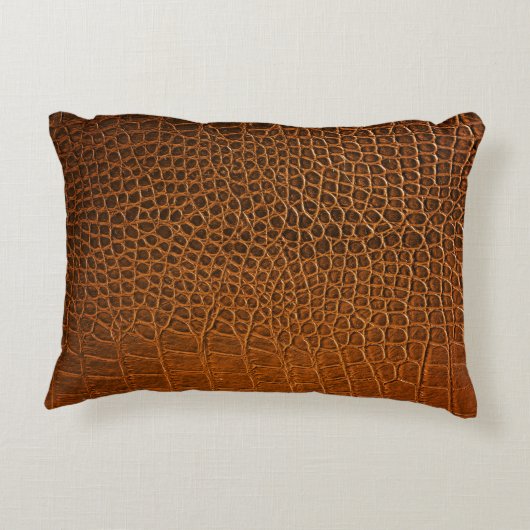 茶色エレガントのワニ革のテクスチャ。 アクセントクッション (裏面)