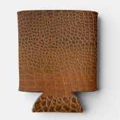 茶色エレガントのワニ革のテクスチャ。 缶クーラー (裏面)