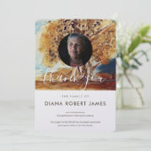 茶色エレガントの秋素朴の木の写真悔やみや弔慰 サンキューカード (スタンド正面)