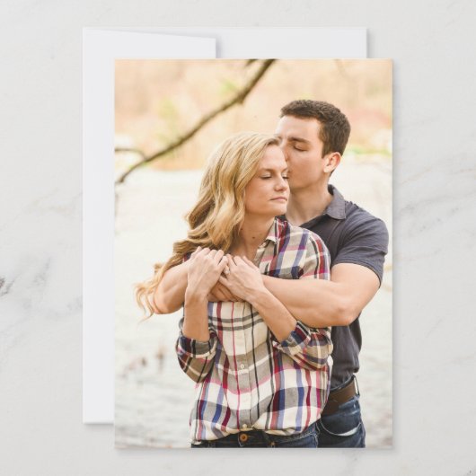 茶色エレガントの紅葉秋の結婚式写真 招待状 (裏面)