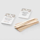 茶色エレガントの花のパーソナライズされた結婚式 プログラム ハンドファン (組立なし)