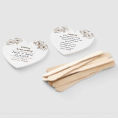 茶色エレガントの花のパーソナライズされた結婚式 プログラム ハンドファン (組立なし)