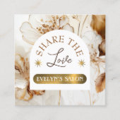 茶色エレガントの花紹介カード スクエア名刺 (正面)