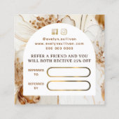 茶色エレガントの花紹介カード スクエア名刺 (裏面)