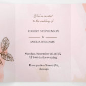 茶色エレガントの花結婚の 三つ折り招待状 (内部中)