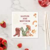 茶色エレガントの西結婚素朴 スタンダードカクテルナプキン (インサイチュ)