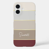 茶色エレガントの金ゴールドパーソナライズされたカラーストライプ Case-Mate iPhoneケース (裏面)