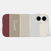 茶色エレガントの金ゴールドパーソナライズされたカラーストライプ Case-Mate iPhoneケース (裏面 (横))