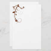 茶色エレガントフローラ文房具 便箋 (正面/裏面)