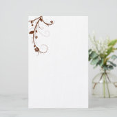 茶色エレガントフローラ文房具 便箋 (スタンド正面)