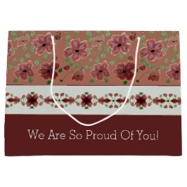 茶色エレガントフローラ ラージペーパーバッグ