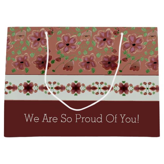 茶色エレガントフローラ ラージペーパーバッグ (正面)