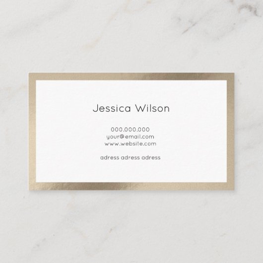 茶色エレガント箔金ゴールド名モダン名刺 名刺 (裏面)