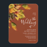 茶色エレガント紅紅葉結婚式招待状 マグネット<br><div class="desc">茶色エレガントの紅葉の結婚秋の結婚式招待状磁石。招待状あなたの家族、友人や同僚祝にこの特別な日にエレガントとスタイリッシュ結婚式招待状マグネットをモダンする。すべての文字は、自分の詳細で簡単かつ迅速にパーソナライズするために事前に配置されている。</div>