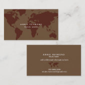 茶色エレガント色の世界地図 名刺 (正面/裏面)