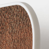 茶色エレガント革モノグラムパーソナライズされた ピックルボールラケット (左詳細)