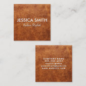 茶色エレガント革 スクエア名刺 (正面/裏面)