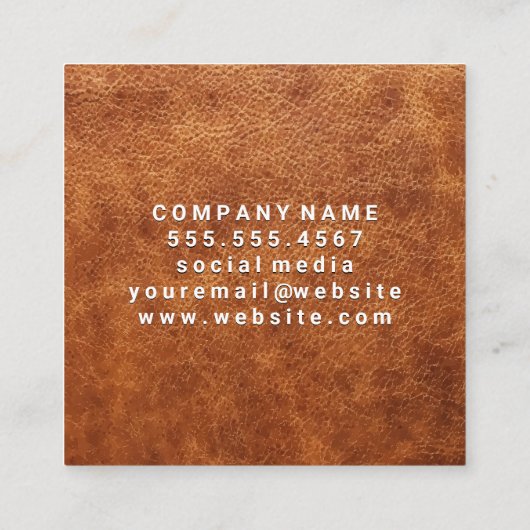 茶色エレガント革 スクエア名刺 (裏面)