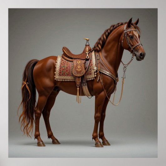 茶色エレガント馬 ポスター (正面)