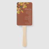 茶色エレガント黄金色の秋の結婚葉 ハンドファン (裏面)