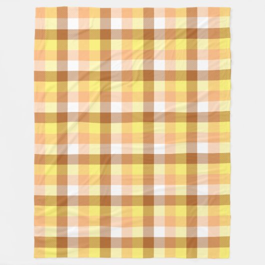 茶色オカラフルレンジイエロー秋パターン フリースブランケット (正面)