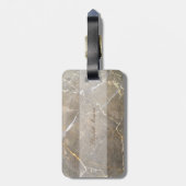 茶色カッコいいの大理石テクスチャ、モノグラムパーソナライズされた- ラゲッジタグ (裏面縦)