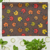 茶色カラフルのラディバグ キッチンタオル (折り畳み)