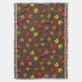 茶色カラフルのラディバグ スローブランケット (正面縦)