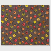 茶色カラフルのラディバグ ラッピングペーパー (フラット)