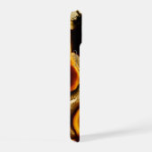 茶色カラフルの瑪瑙 iPhone 15ケース (右側面)